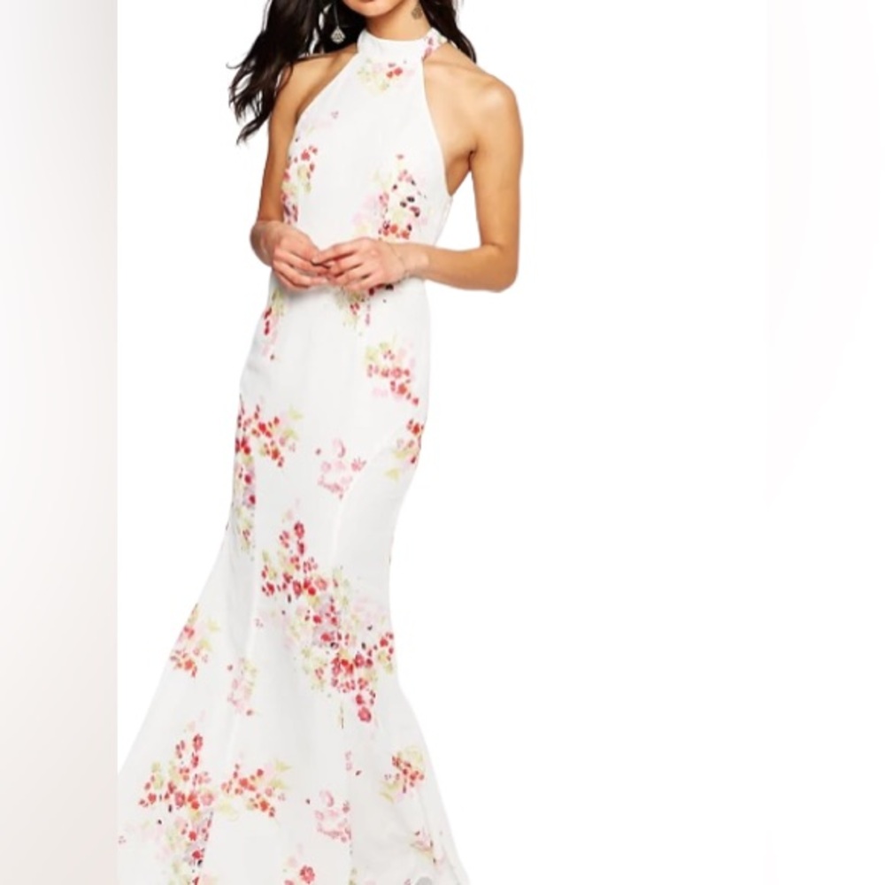 Jarlo Caden Halter Neck Maxi Dress XS NWT Floral formal elegant - Picture 2 of 6